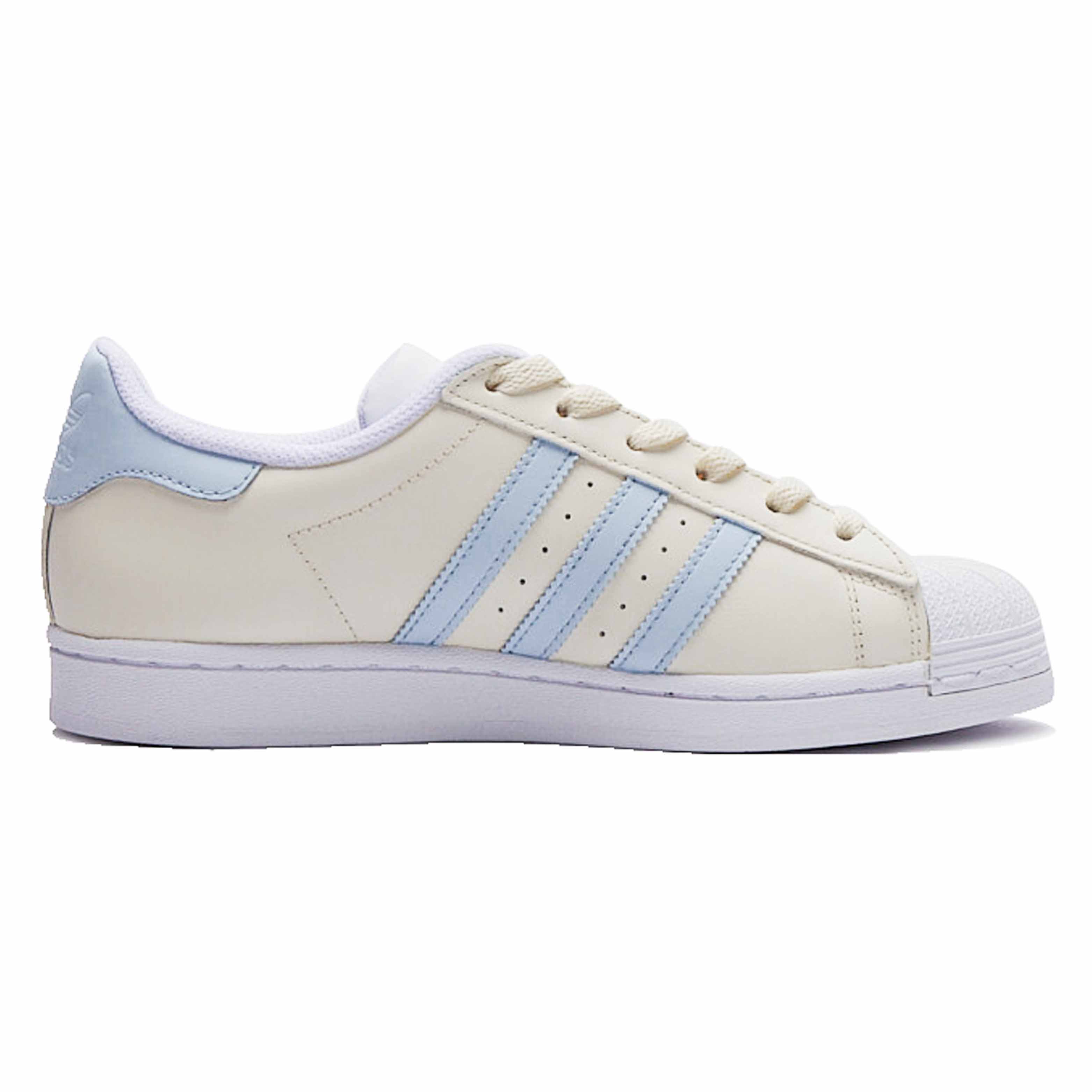 Adidas Originals Superstar J противоскользящие износостойкие низкие детские скейтбординг кроссовки yellow blue white для подростков — фото 3