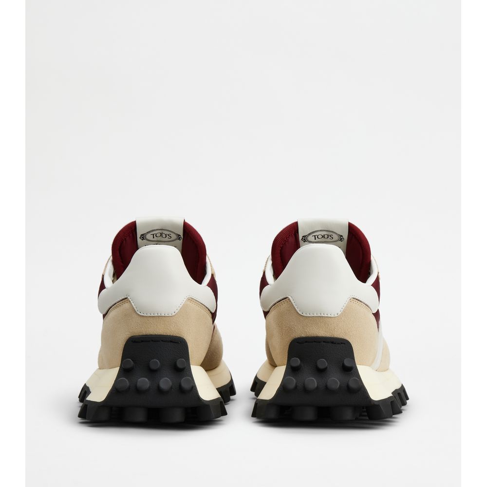 Кроссовки Tod's 1T из замши и ткани, бежевый/белый — фото 3