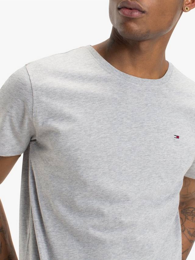 Футболка с круглым вырезом из органического хлопка Tommy Hilfiger, цвет Light Grey Heather — фото 4