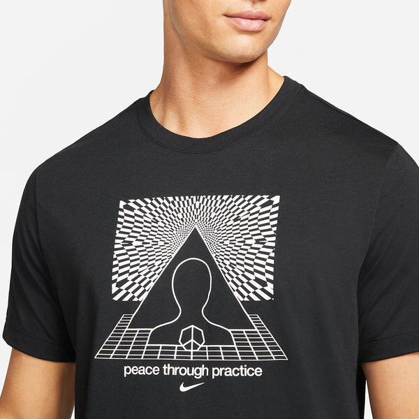 Футболка Nike Dri Fit Yoga Graphic 'Black', черный — фото 2
