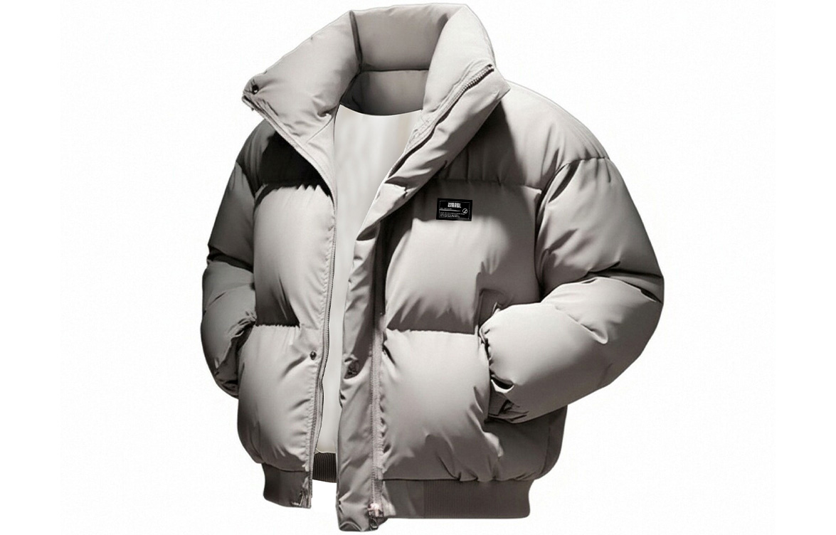 

Пуховик Unisex Stand Collar Thickened ZIAREL, coffee серый