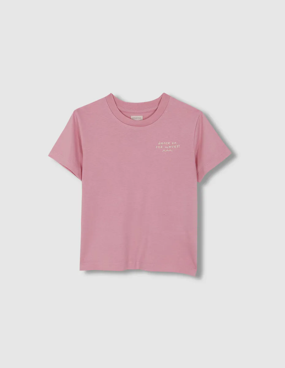 

Футболка для мальчиков с короткими рукавами и рисунком на спине Gocco, цвет Rosa