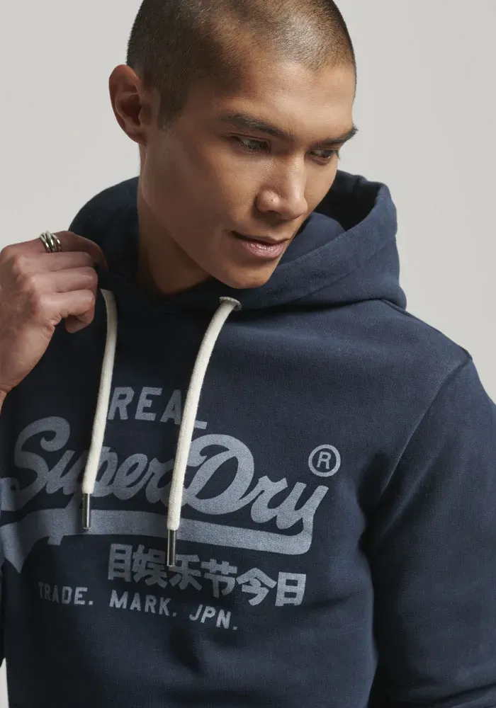 

Толстовка с капюшоном Superdry "VINTAGE VL HOOD", цвет Eclipse Navy