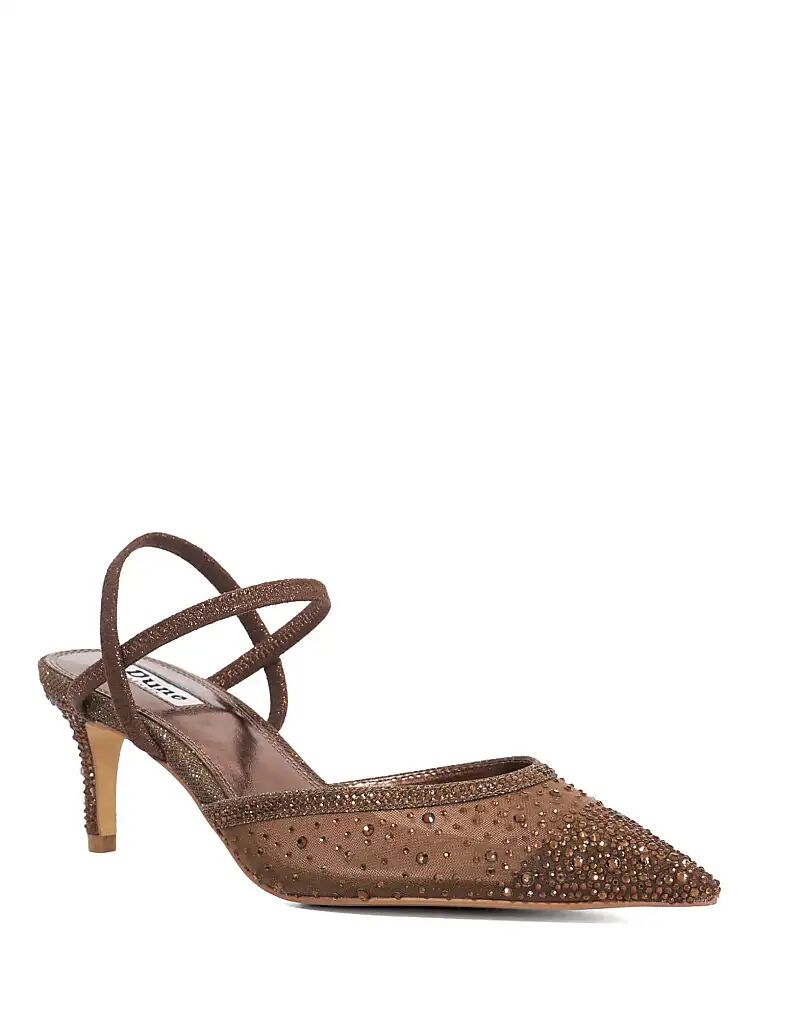 Dune London Wide fit wf харизматичные туфли с открытой пяткой коричневого цвета — фото 2