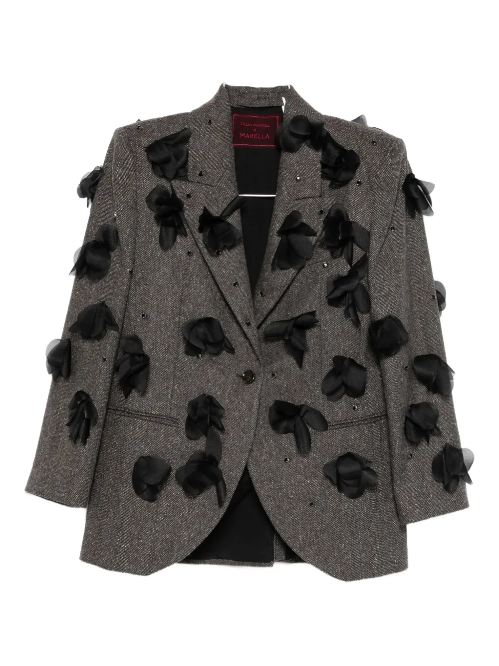 

Пиджак с цветочными аппликациями Marella, серый
