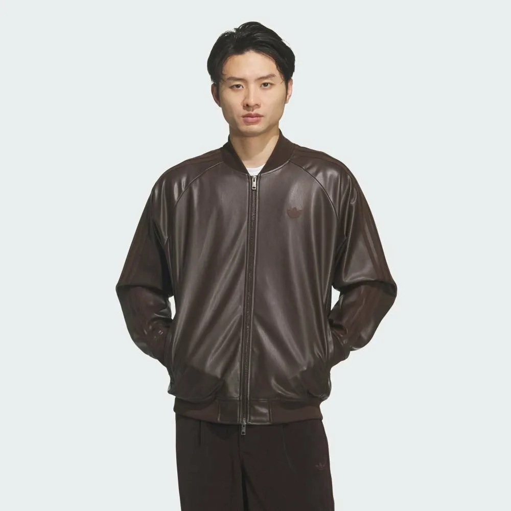 Кожаная куртка Adidas SST, цвет Brown