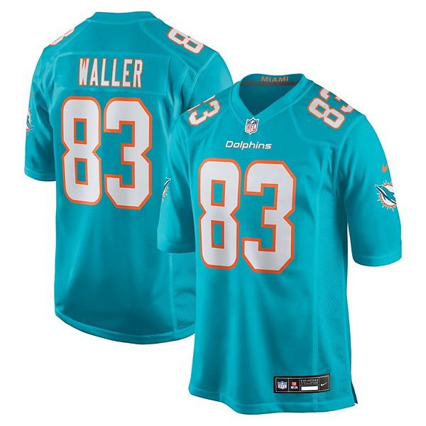 

Мужская игровая футболка Darren Waller Aqua Miami Dolphins Nike