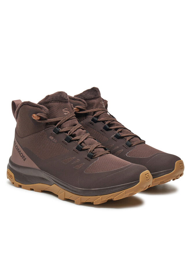 Треккинговые кроссовки Outsnap Climasalomon Waterproof L47685100 Salomon, коричневый — фото 2