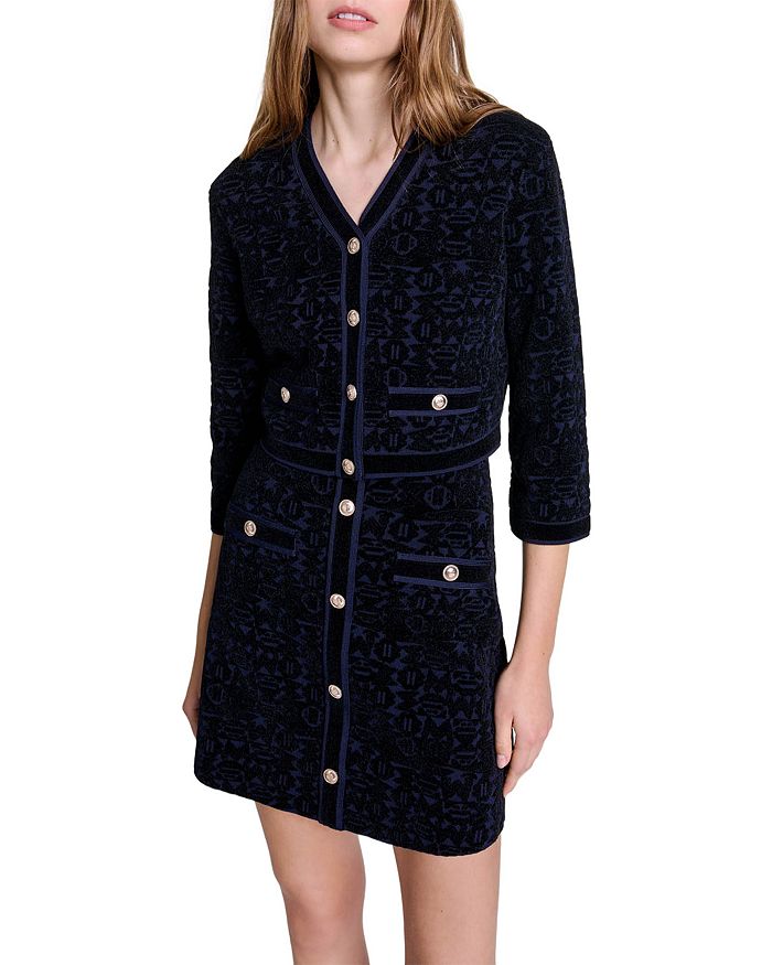 

Комплект из кардигана и платья Reverie Velvet Knit 2 в 1 Maje, мультиколор