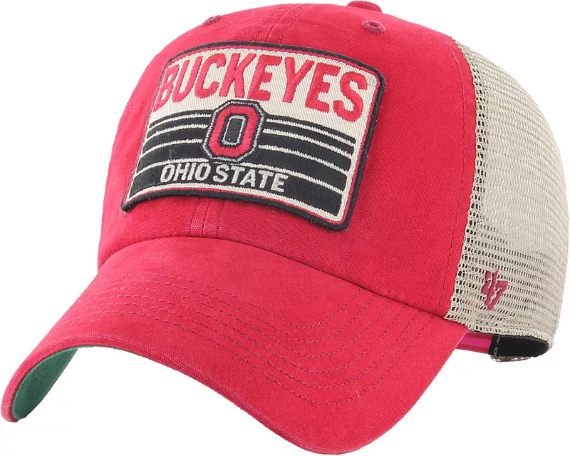 

Мужская регулируемая кепка Ohio State Buckeyes Scarlet Clean Up '47