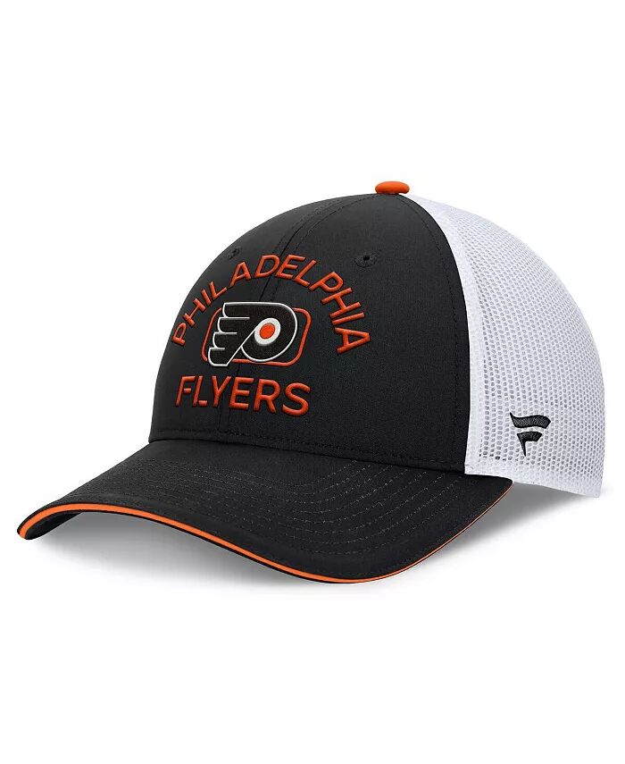 

Мужская черно-белая кепка Philadelphia Flyers Authentic Pro Rink Trucker Fanatics