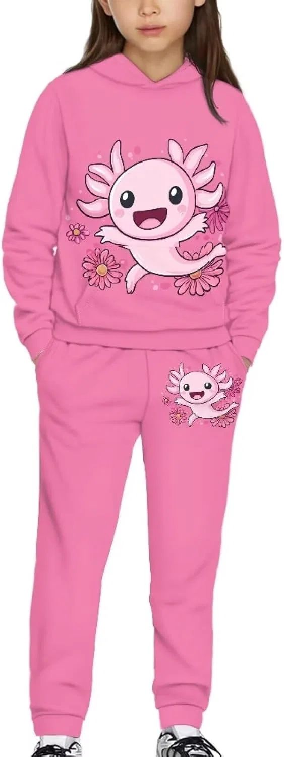 Детский спортивный комплект: толстовка и брюки, Uppodwarkid, Happy Axolotl