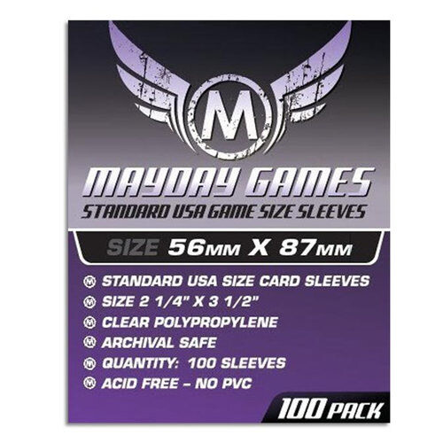 

Чехол для карточек 100 X Clear Standard American Card Sleeves 56Mm X 87Mm (Mayday) Mayday Games