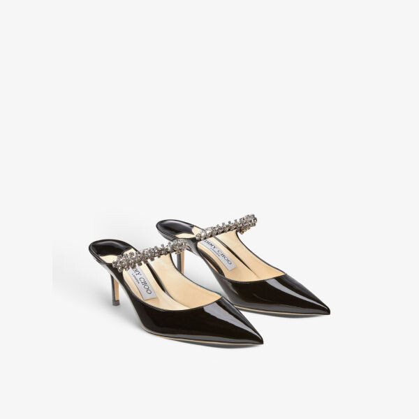 Босоножки Bing 65 на каблуке из лакированной кожи, украшенные кристаллами Jimmy Choo, черный — фото 4