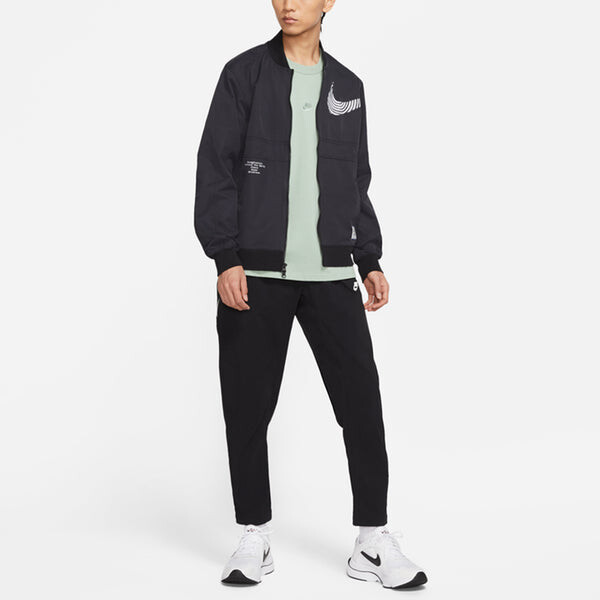 Куртка men's sportswear alphabet logo printing athleisure casual sports woven jacket autumn black Nike, черный — фото 3