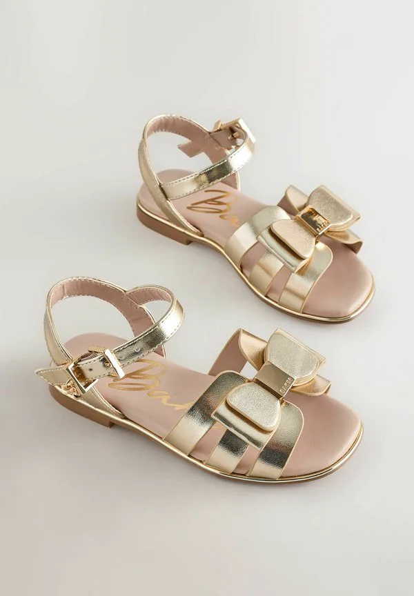 Детские рыбацкие туфли стандартного размера с бантом Baker By Ted Baker, Gold — фото 2