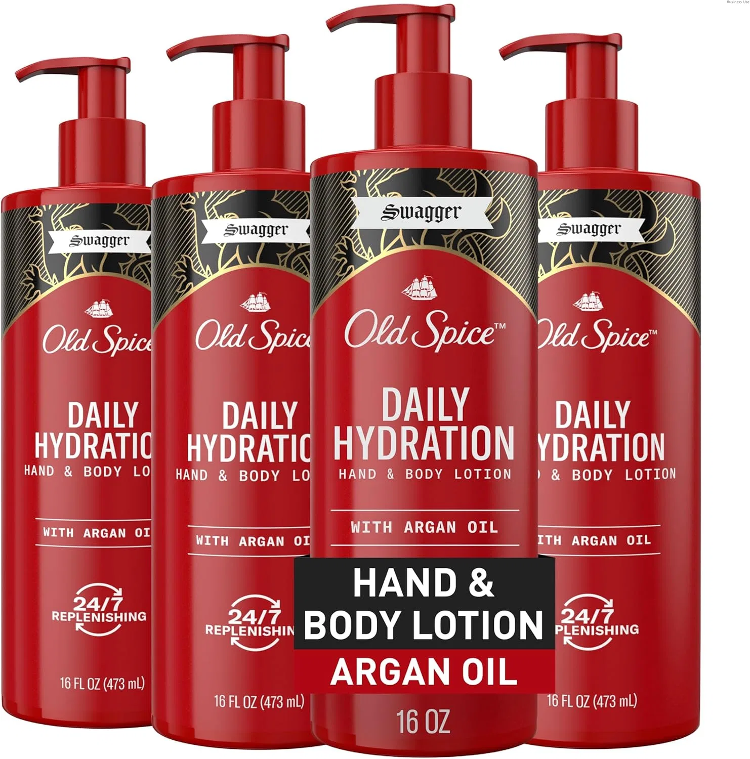 Лосьон для тела и рук Daily Hydration Old Spice Swagger с аргановым маслом, 16 унций, набор 4 шт