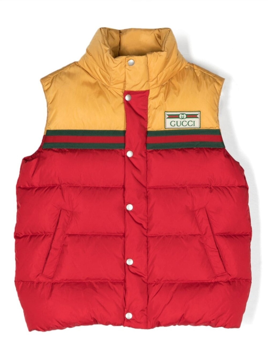 

Gucci Kids дутый жилет с отделкой Web, красный