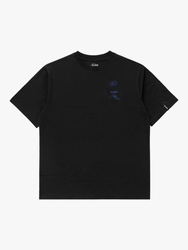 

Хлопковая футболка Regular Fit с принтом ELLIKER, Black