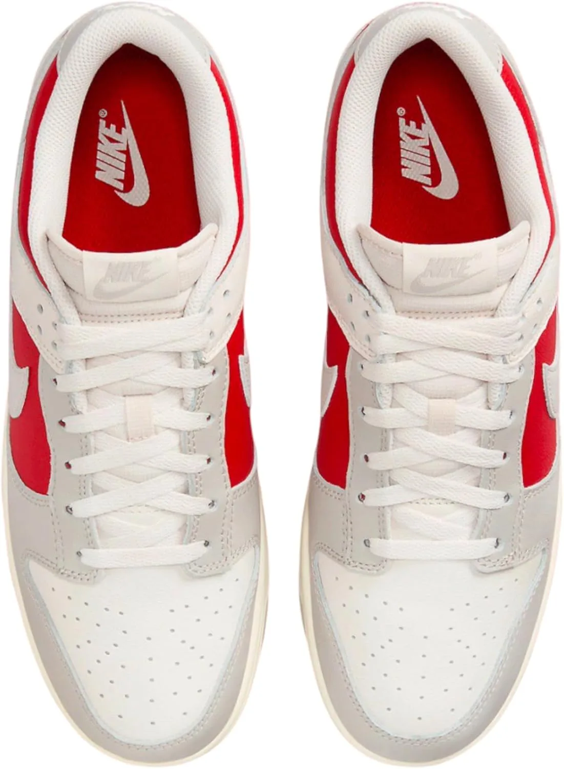 Мужские скейтбордистские кроссовки Nike Dunk Low Retro, красный/серый/бежевый — фото 3
