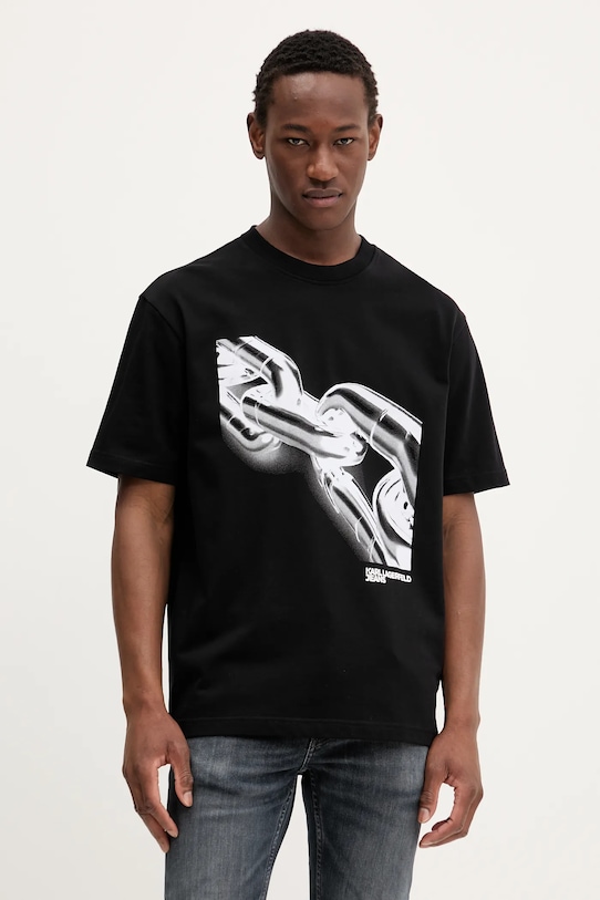 

Хлопковая футболка Karl Lagerfeld Jeans, черный