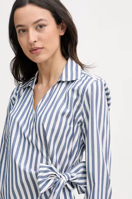 Блузка запашная в полоску Tommy Hilfiger, синий — фото 4