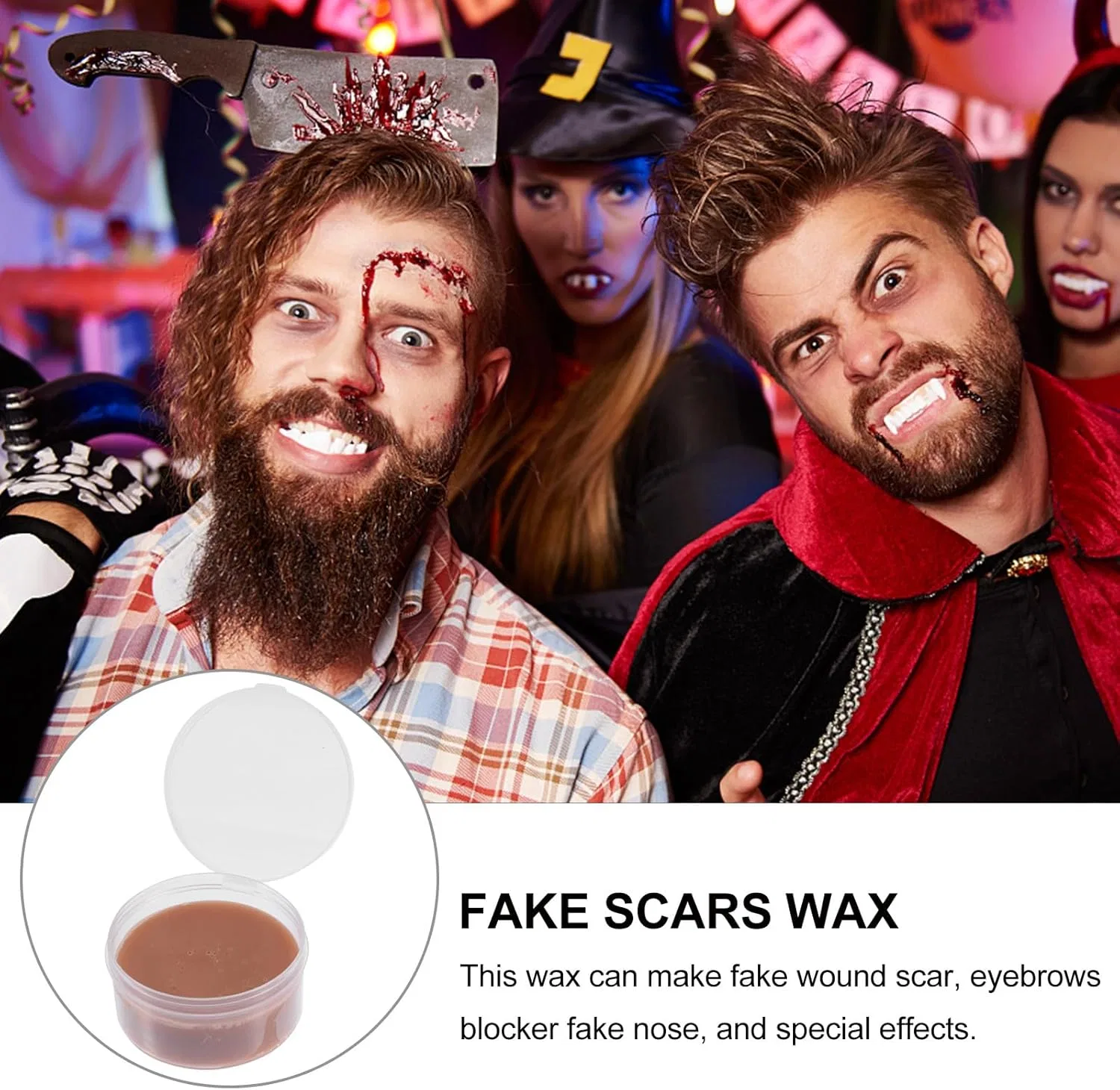 Набор для спецэффектов Skin Wax 2 шт. и шпатель SAFIGLE, 50 г, прозрачный — фото 3