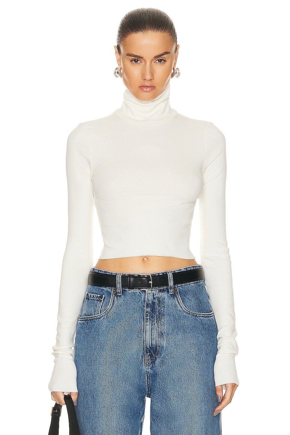 

Топ Eterne Cropped Fitted Turtleneck, кремовый