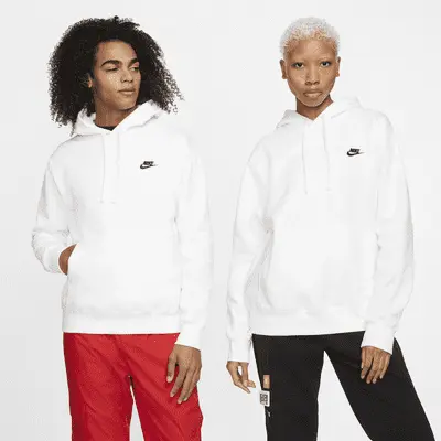 

Худи Nike Sportswear Club Fleece Pullover Hoodie, белый/черный