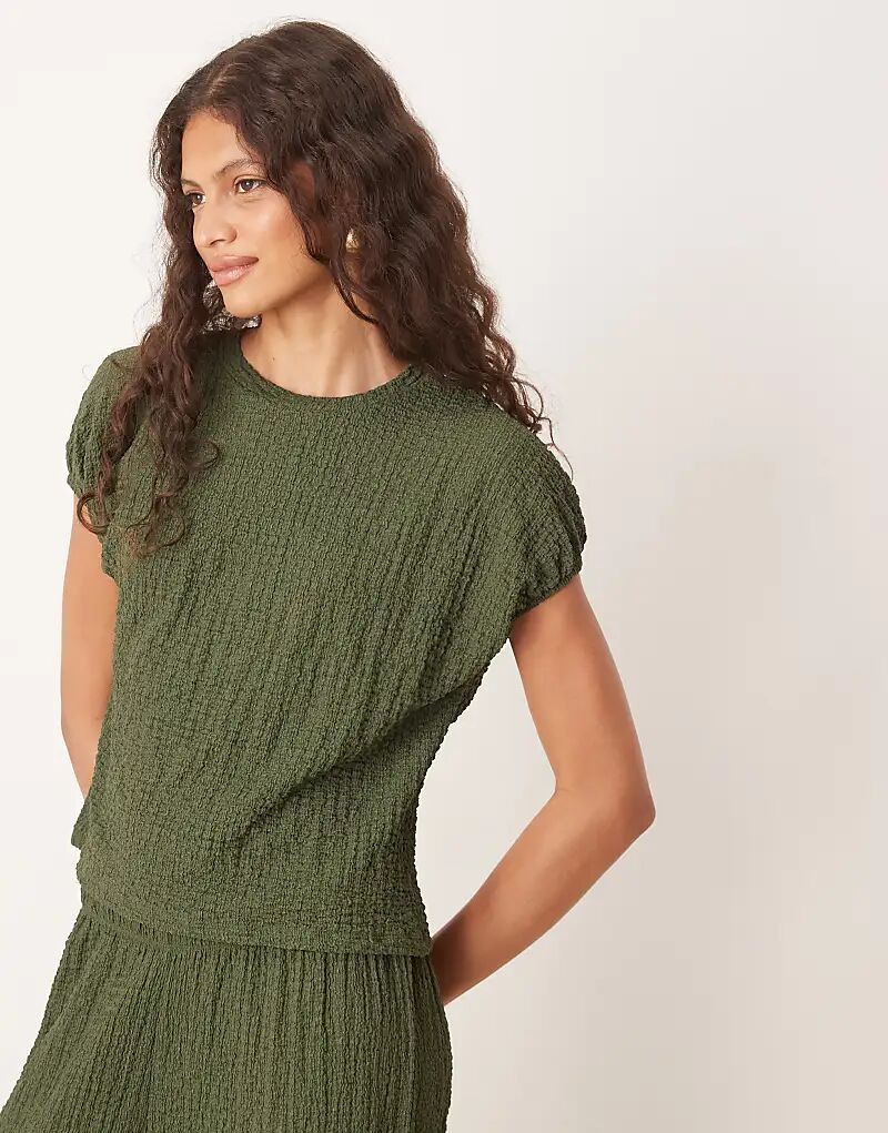 

Футболка ASOS DESIGN зеленого цвета с фактурной отделкой и короткими рукавами — часть комплекта