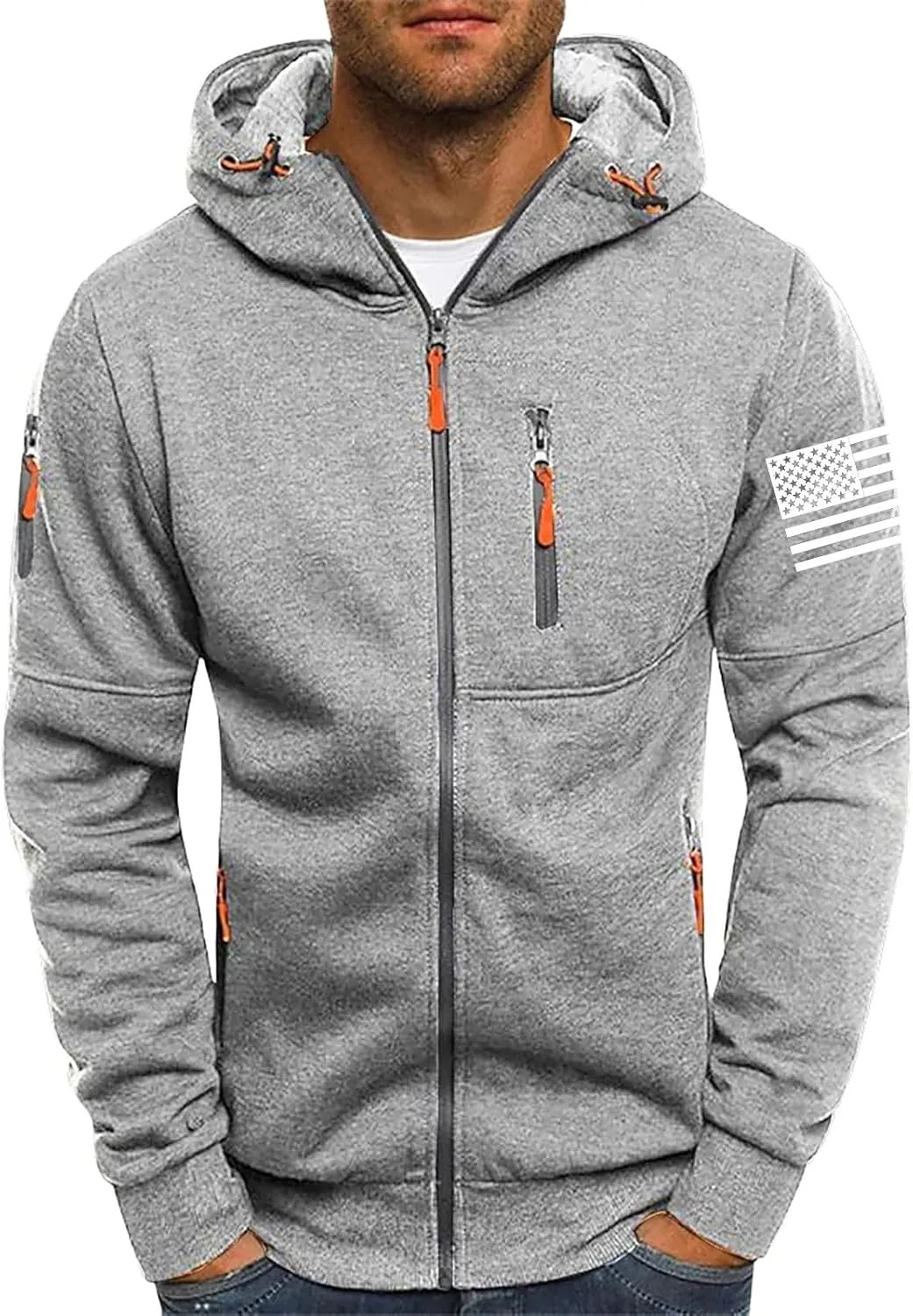 

Тактическая худи с молнией для мужчин, slim fit