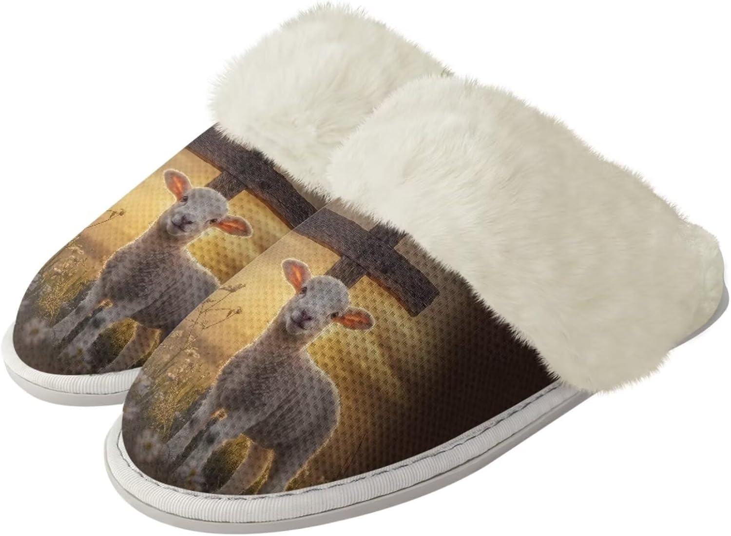 

Женские и мужские забавные пушистые тапочки с животными для пары, противоскользящие домашние туфли с резиновой подошвой, уютные Xixirimido, Alpaca