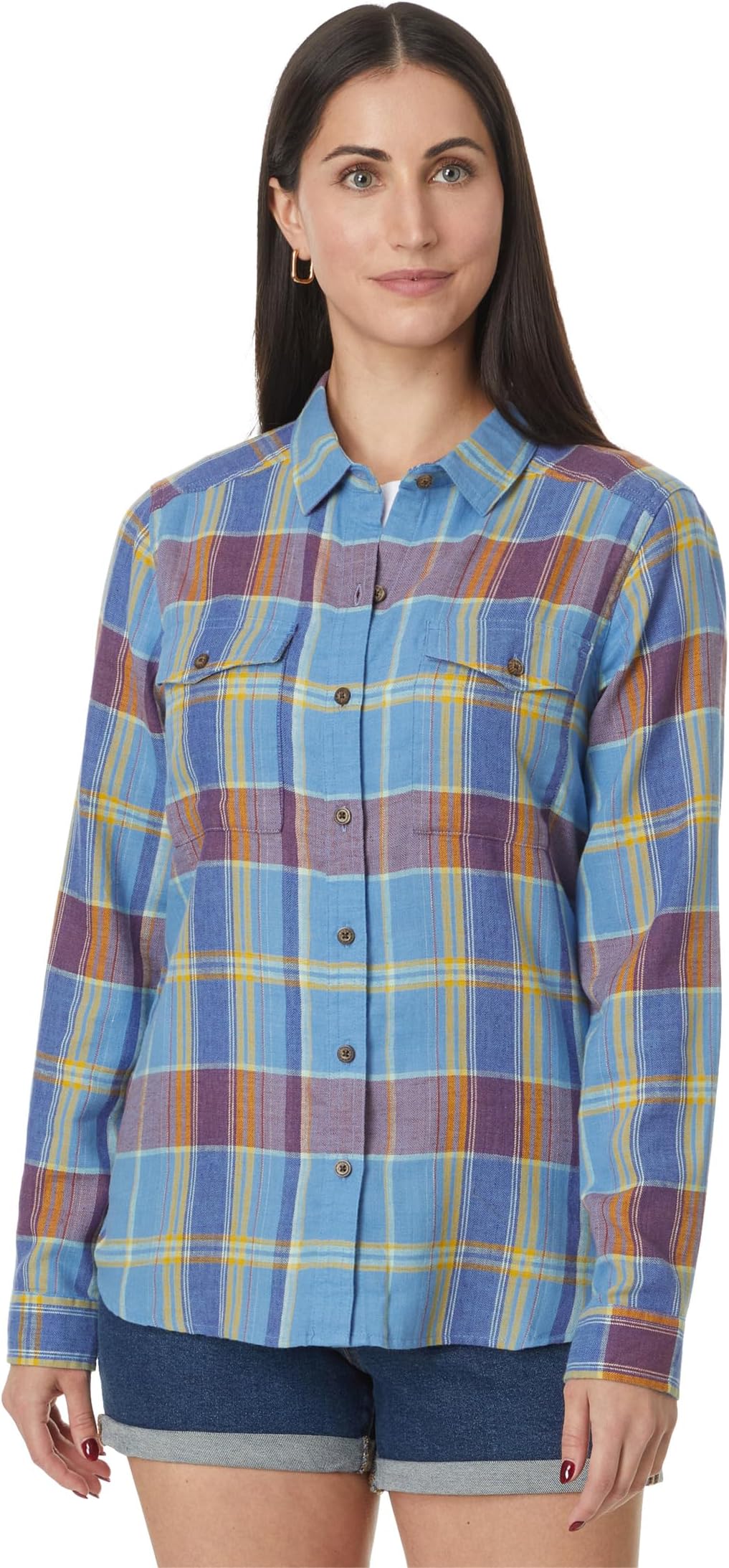 

Рубашка Toad&Co Re-Form Flannel Long Sleeve Shirt, цвет Wild Ginger Lg Plaid