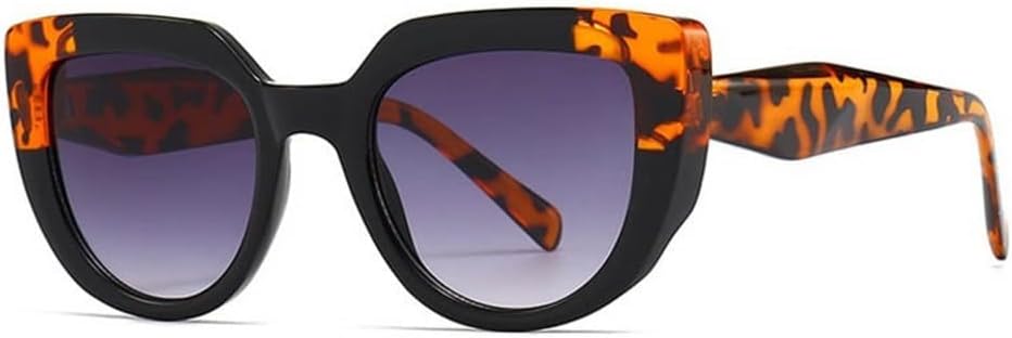 

Ретро двухцветные солнцезащитные очки «кошачий глаз» для женщин, ромбовидные дужки, винтажные солнцезащитные очки для женщин и мужчин с защитой от УФ-излучения UV400 LANGSER, Black Leopard Grey