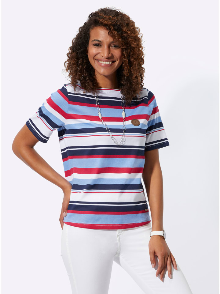 

Полосатая рубашка темно-синего и клубничного цветов WITT WEIDEN