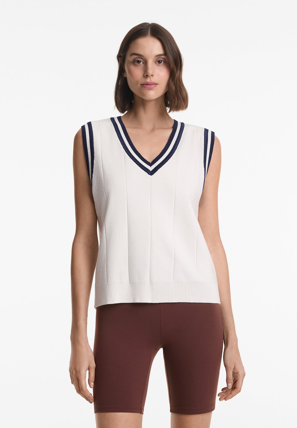 

Топ CONTRAST TRIM KNIT OYSHO, белый