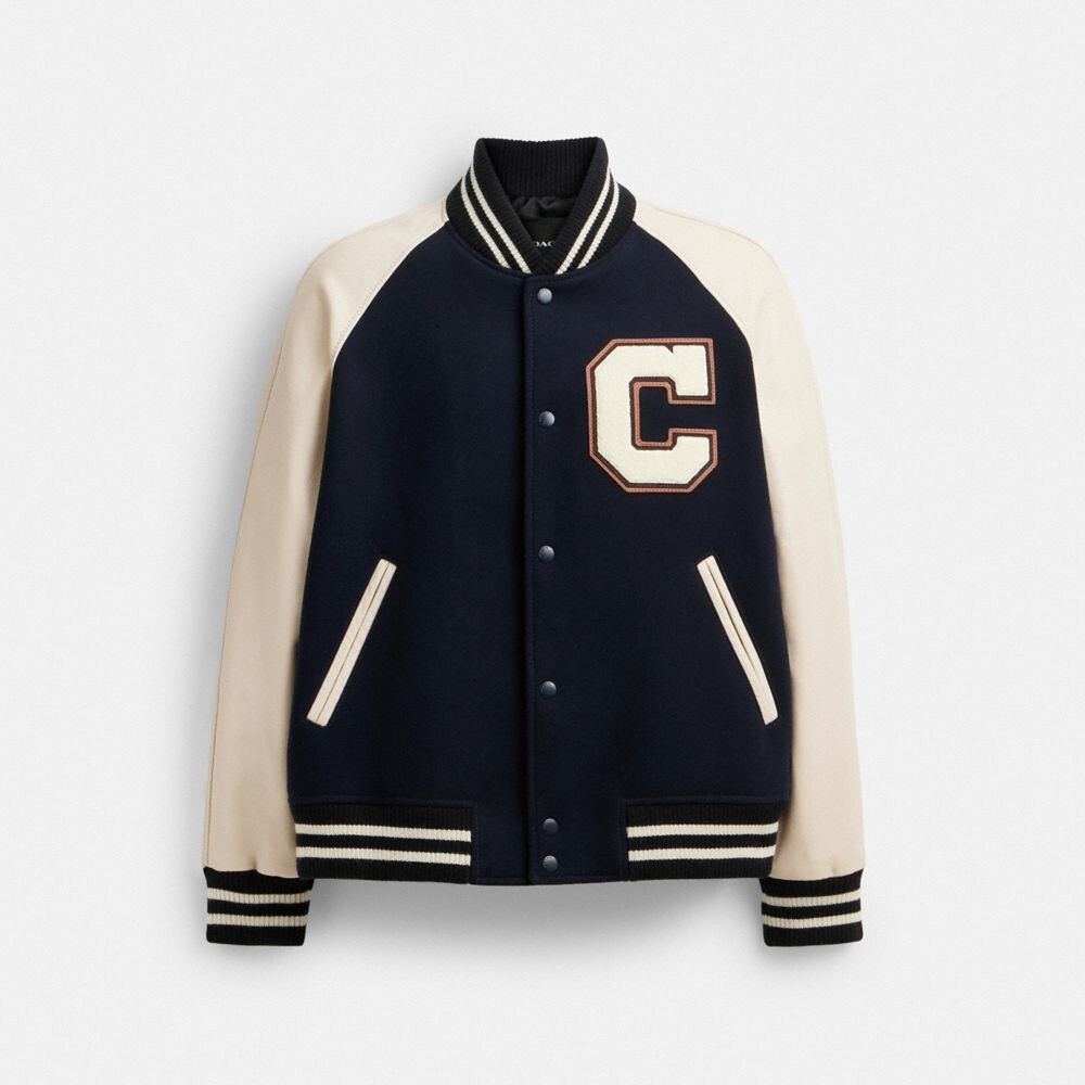 

Куртка университетская COACH, цвет navy / cream