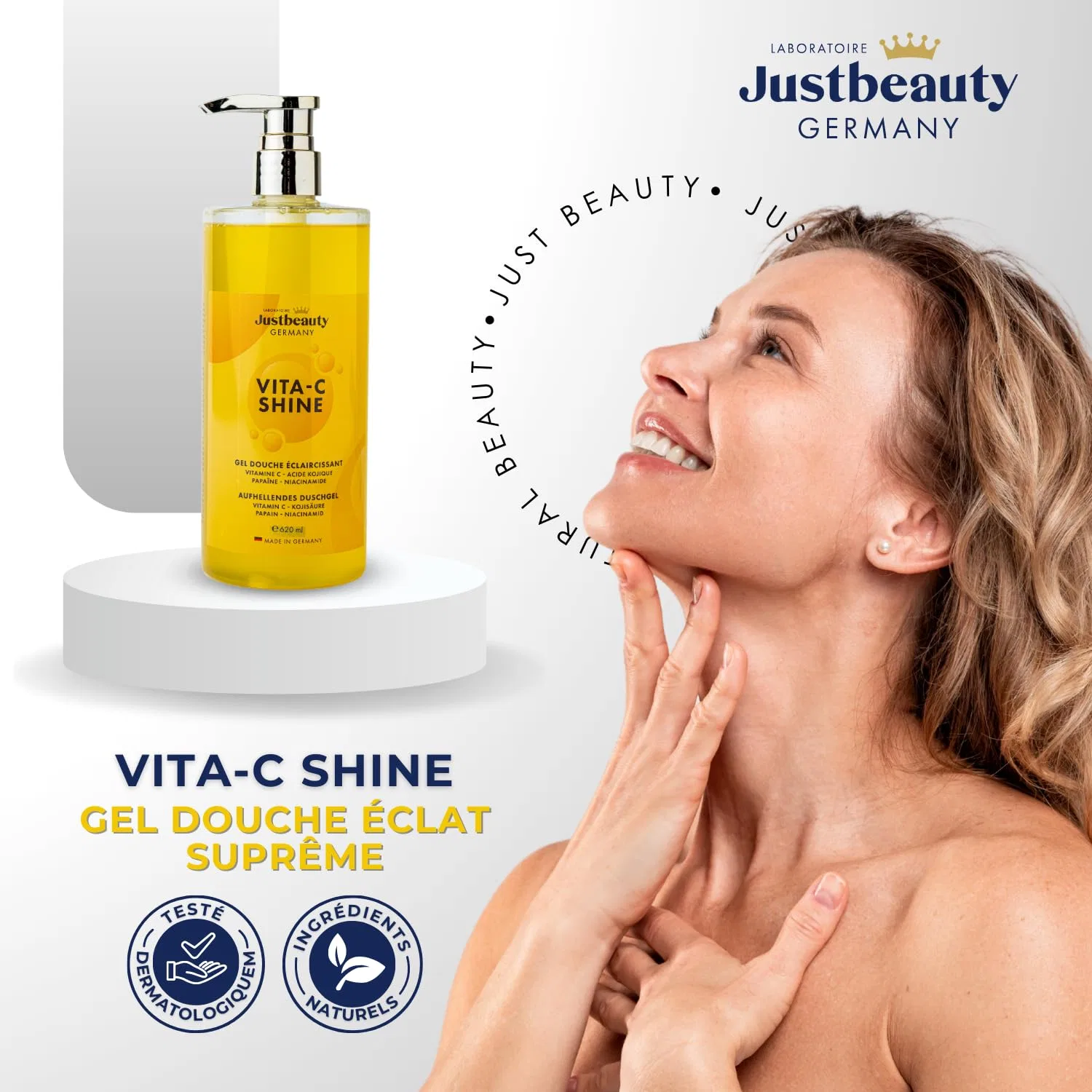 Гель для душа Vita C Shine Brightening 4-в-1 с витамином C, 620 мл Laboratoire Justbeauty Germany — фото 2