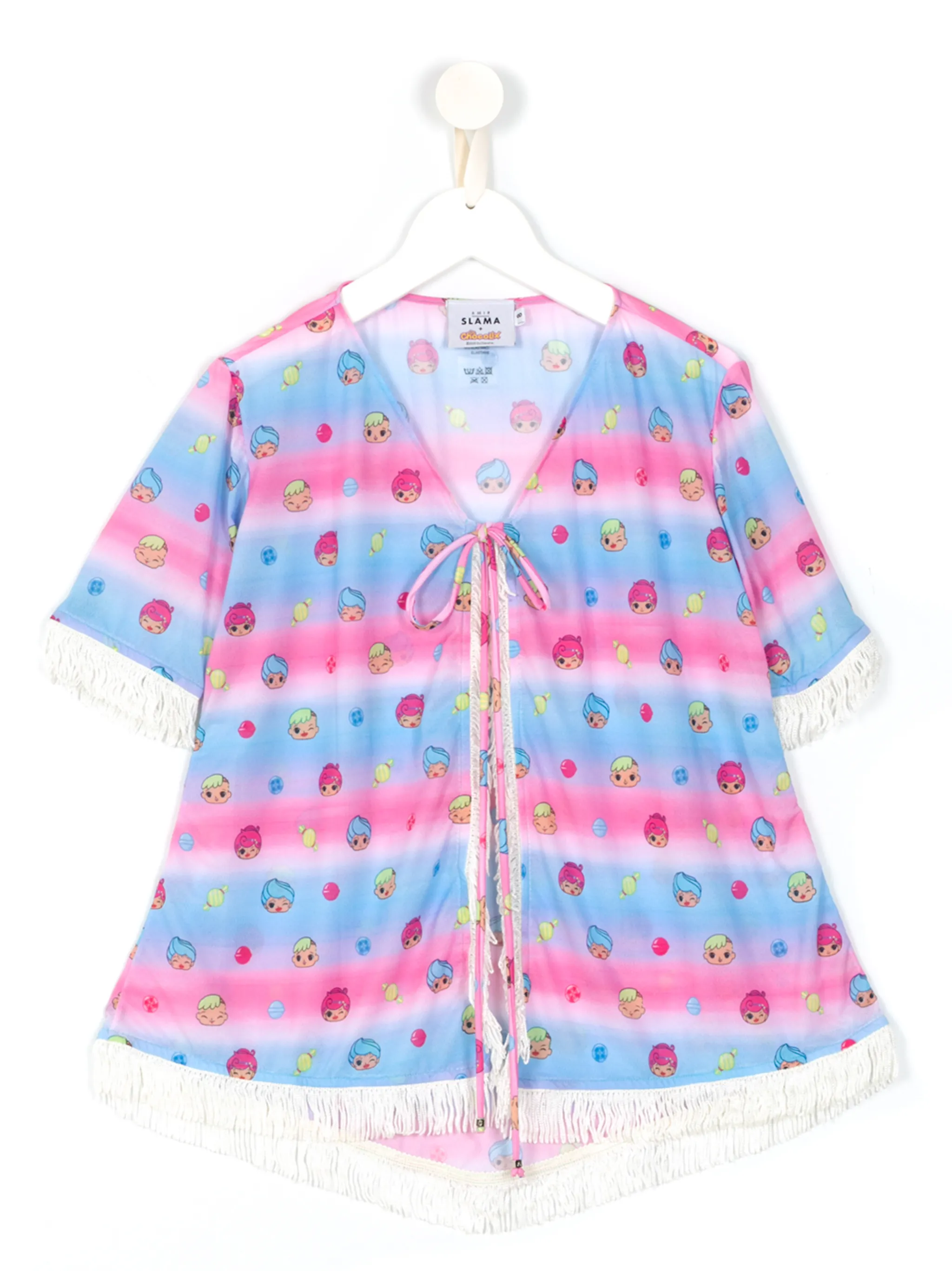 

Топ с бахромой и принтом Amir Slama, розовый