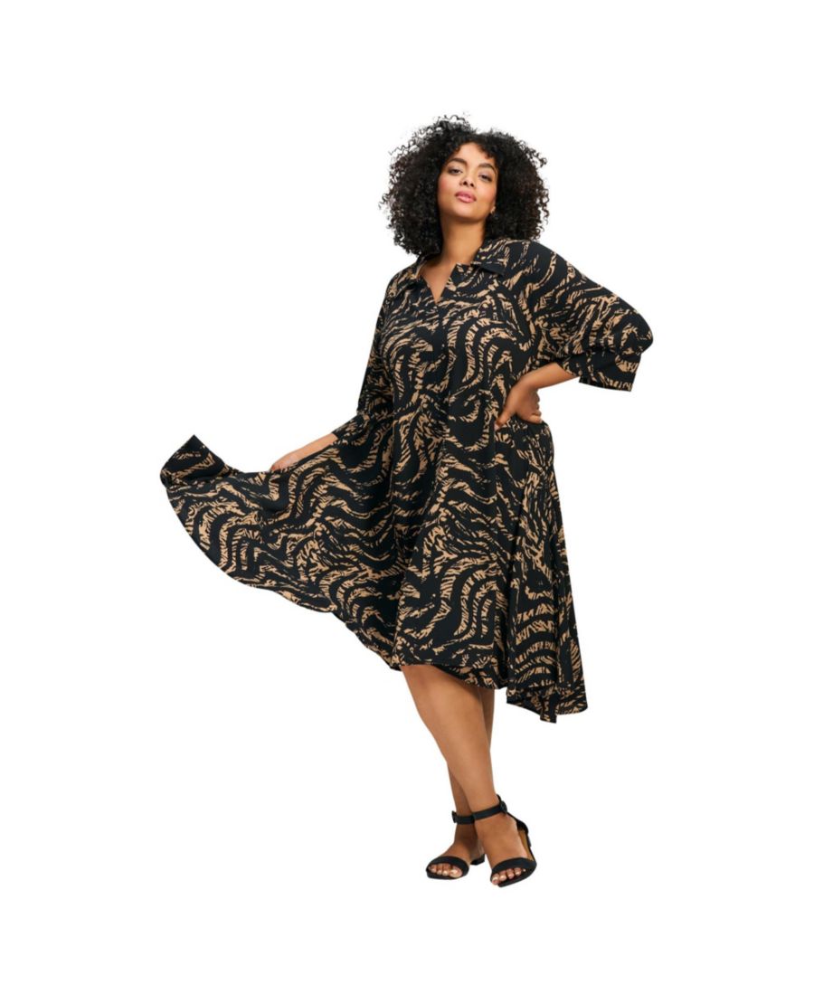 

Женское платье Parker с воротником и асимметричным подолом AVENUE, Animal instinct