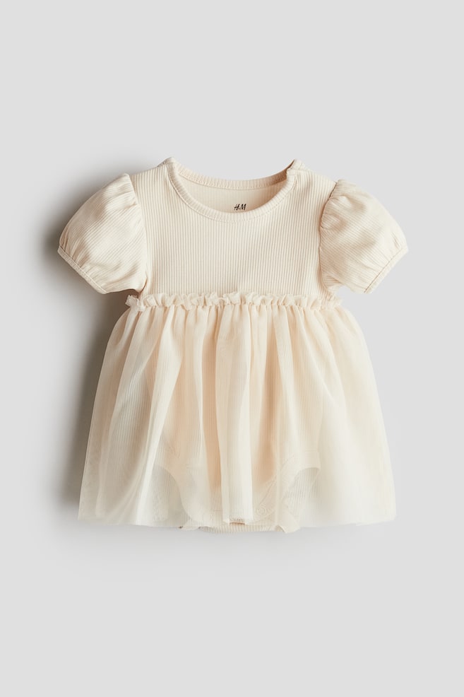 

Платье-Боди с юбкой из тюля H&M, бежевый