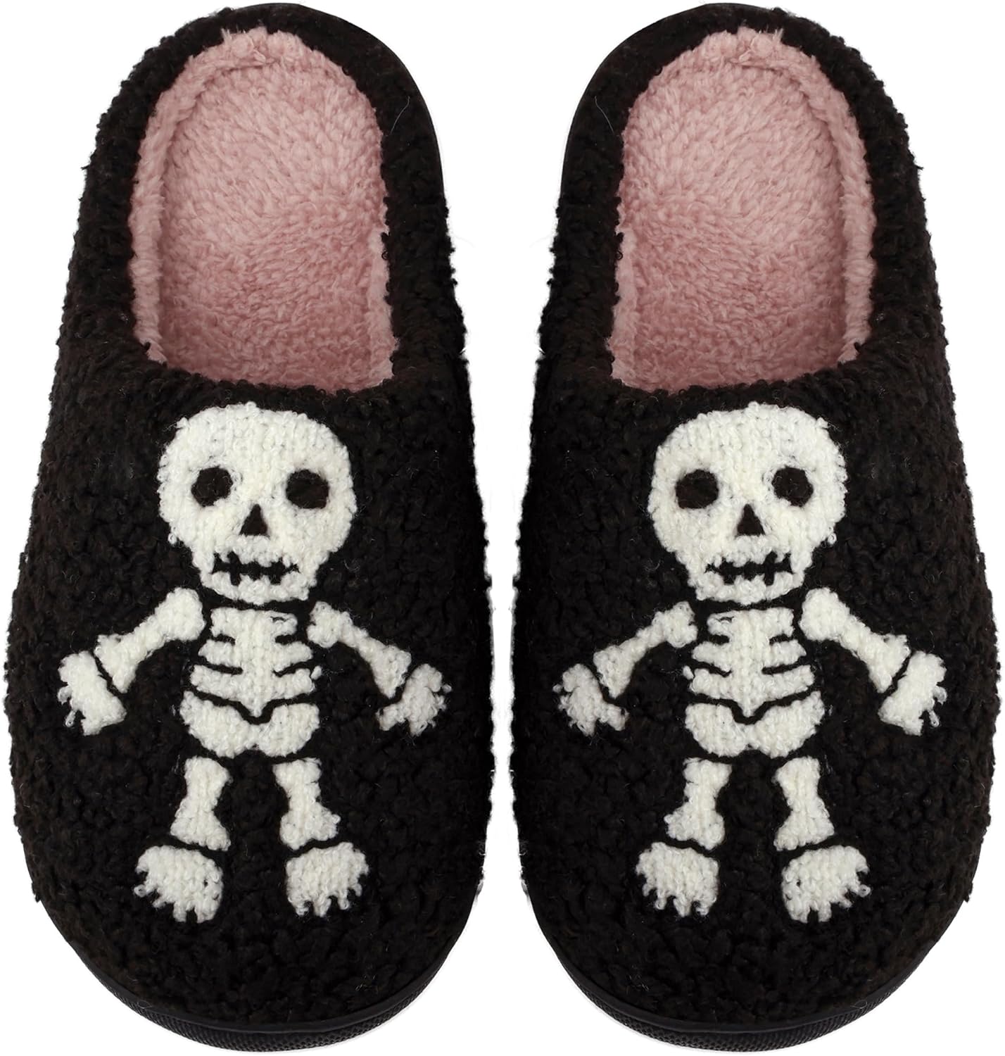 

Тапочки для женщин и мужчин, милые домашние тапочки с плюшевой флисовой подкладкой, теплые домашние обувь на мягкой подошве Cwodor, Skeleton