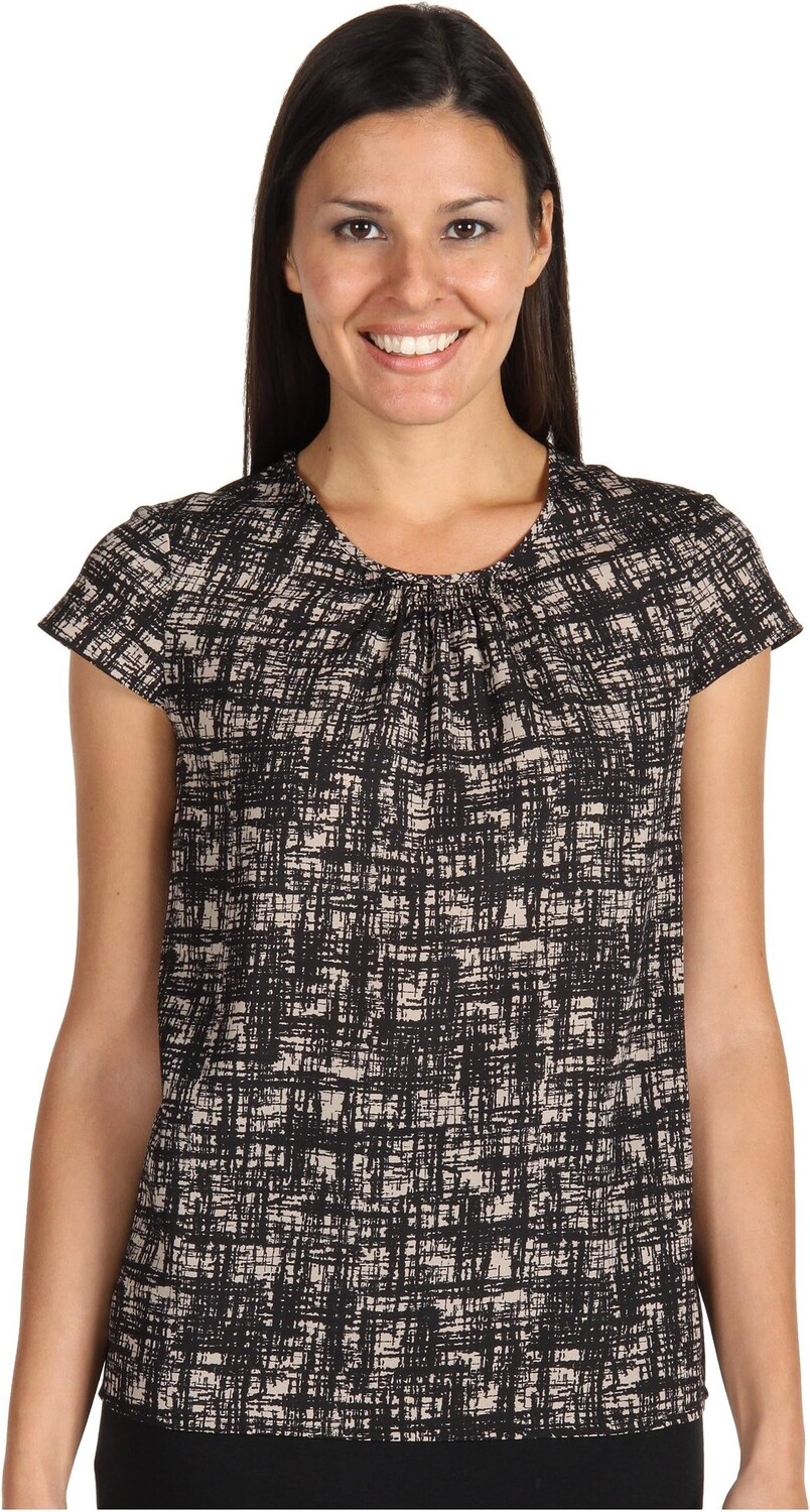 

Топ Mac & Jac Two-Tone Plaid Top, цвет Dark Oatmeal Multi