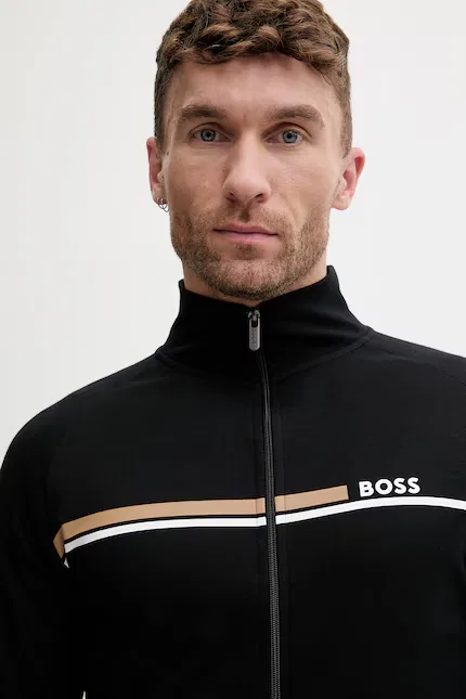 Олимпийка мужская на молнии Authentic Jacket Z BOSS, черный — фото 4