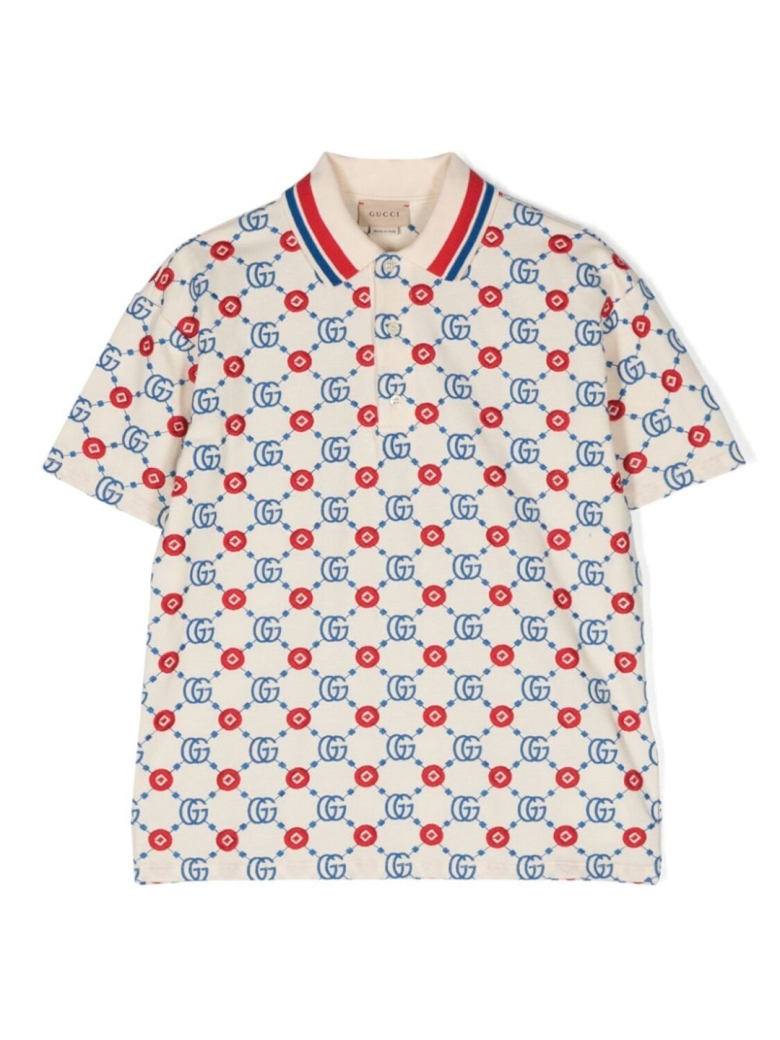 

Gucci Kids рубашка поло с монограммой GG, белый