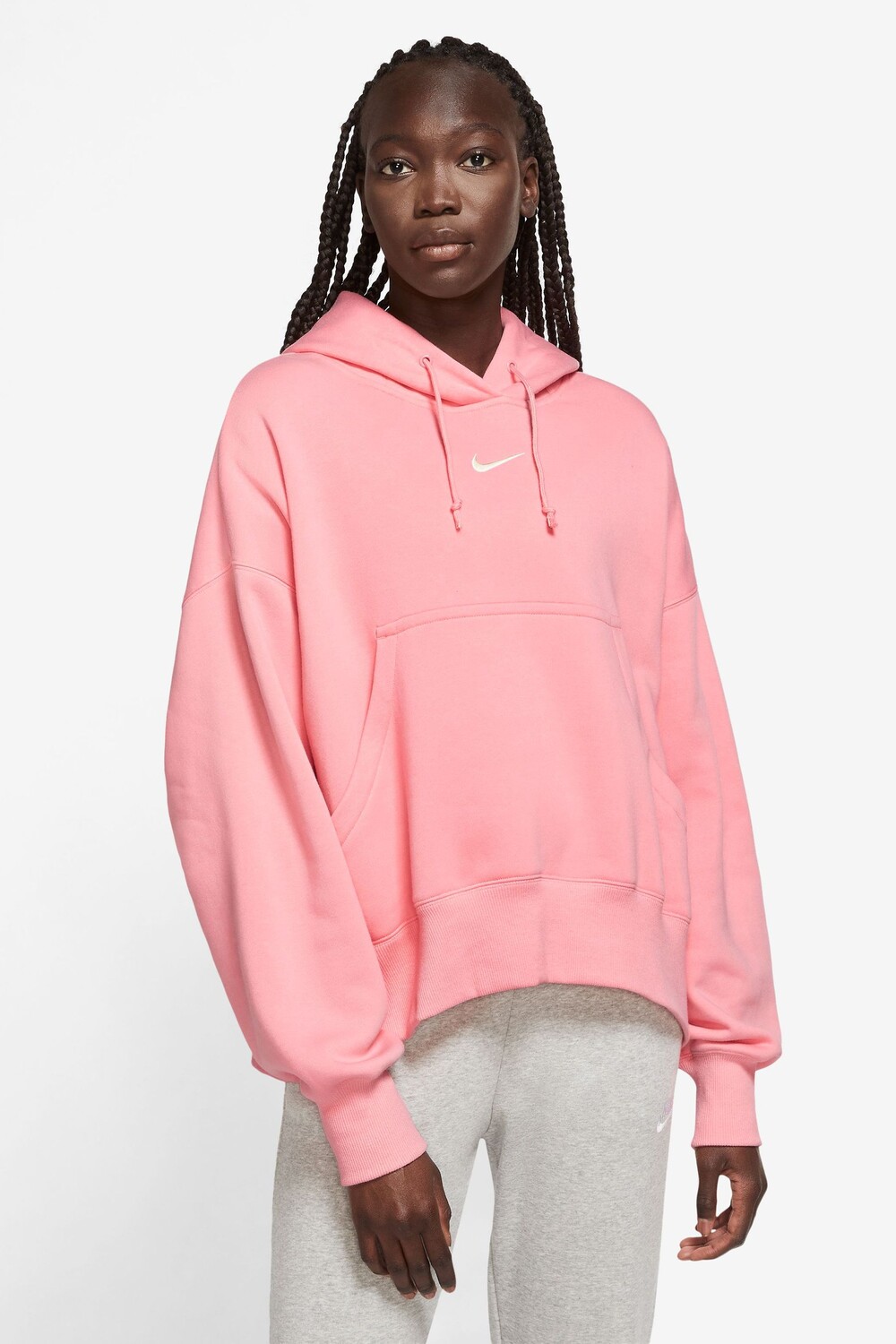 

Толстовка оверсайз с небольшим логотипом Swoosh Nike, розовый