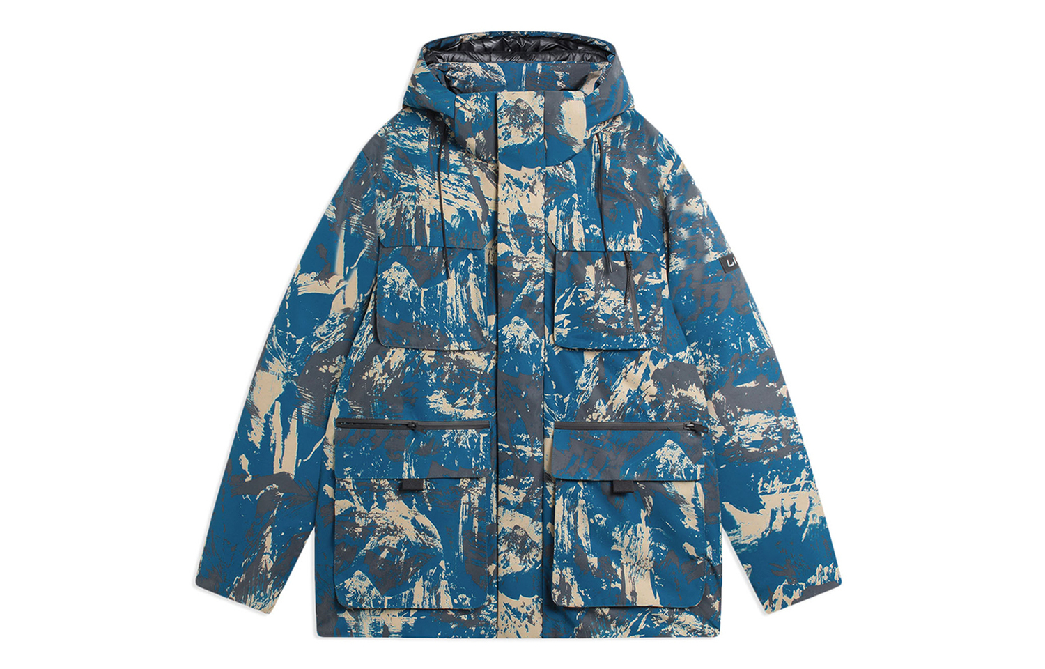 

Мужская зимняя пуховая куртка LiNing Training Series с принтом «Лазурит», lapis lazuli all over print