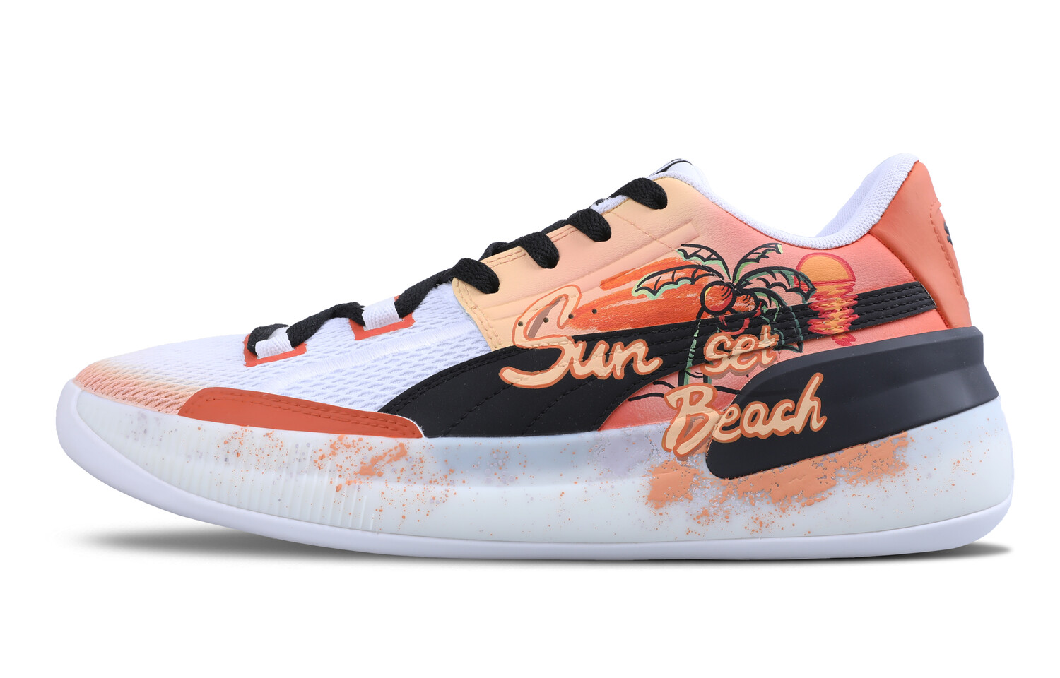

Баскетбольные кроссовки Clyde Hardwood мужские с низким верхом белые/черные Puma
