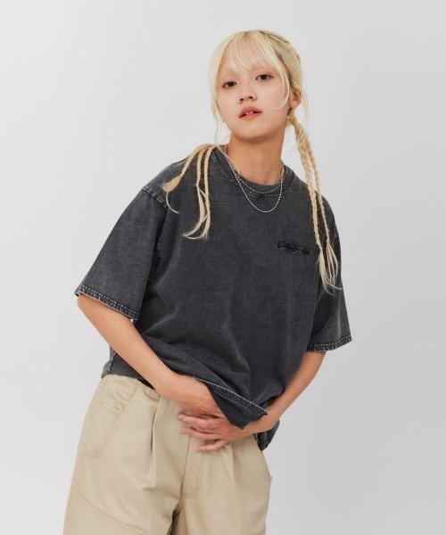 

Atmos pink Футболка atmos, розового цвета, с отбеленной отделкой