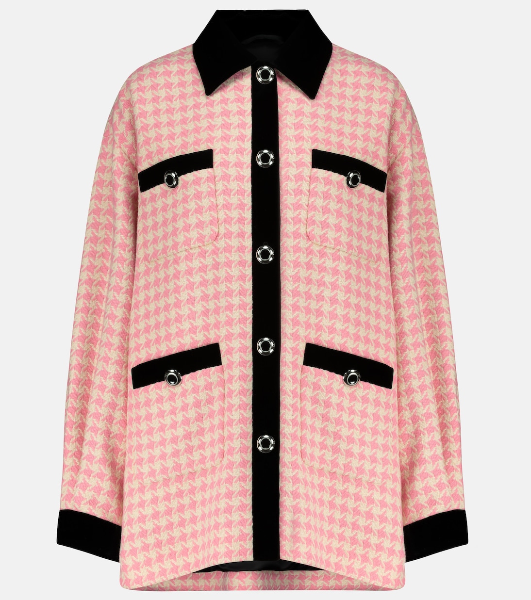 

Клетчатая куртка из смесовой шерсти Miu Miu, розовый
